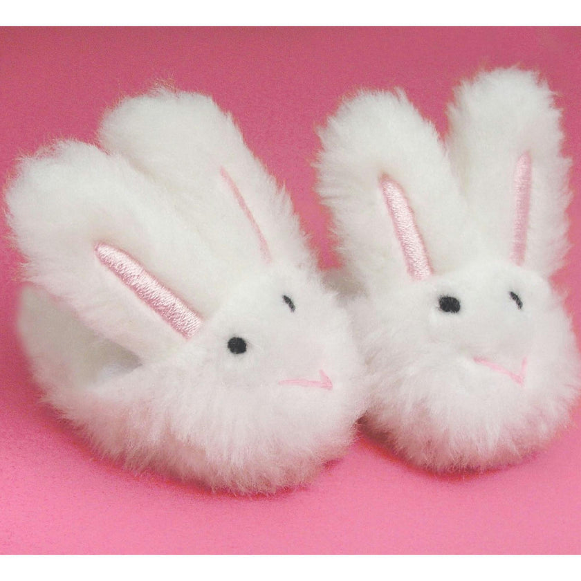 Sophia’s White Bunny Slippers with Rabbit Ears for 18" Dolls