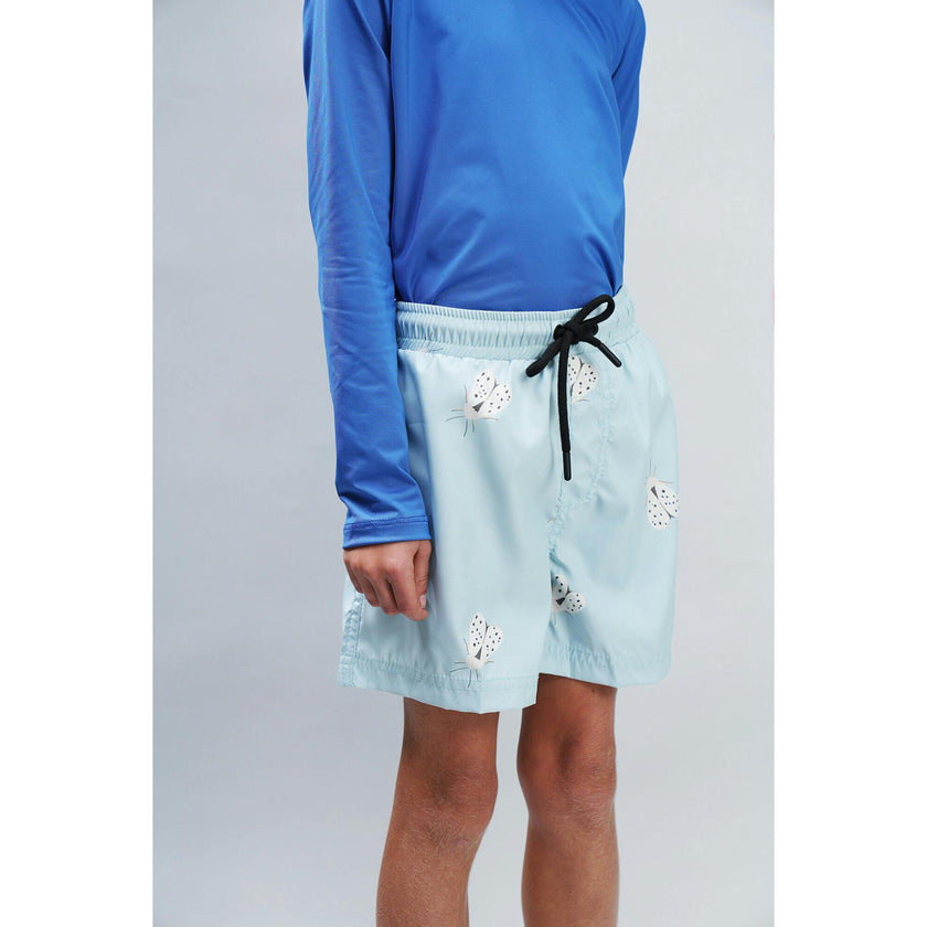 POLILLA BLANCA VERDE MENTA - SWIMSHORTS
