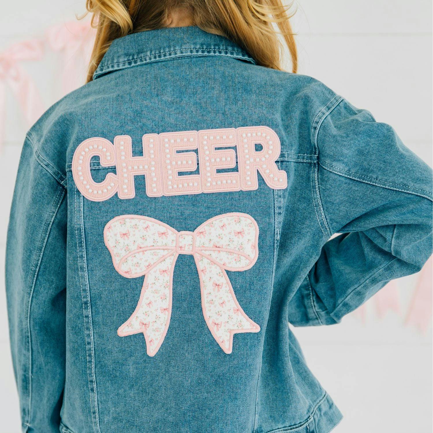 Cheer Bow Patch Denim Jacket