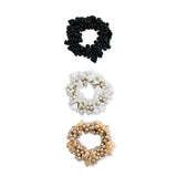 Beaded Bow Scrunchie Set