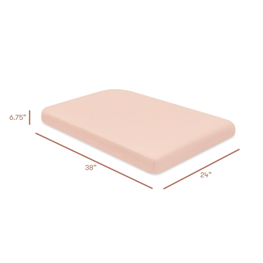 Mini Crib Sheet in GOTS Certified Organic Brushed Cotton in Dusty Rose