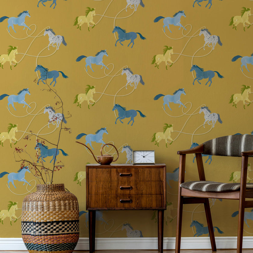 Papier peint Cavalcade coloris Argan