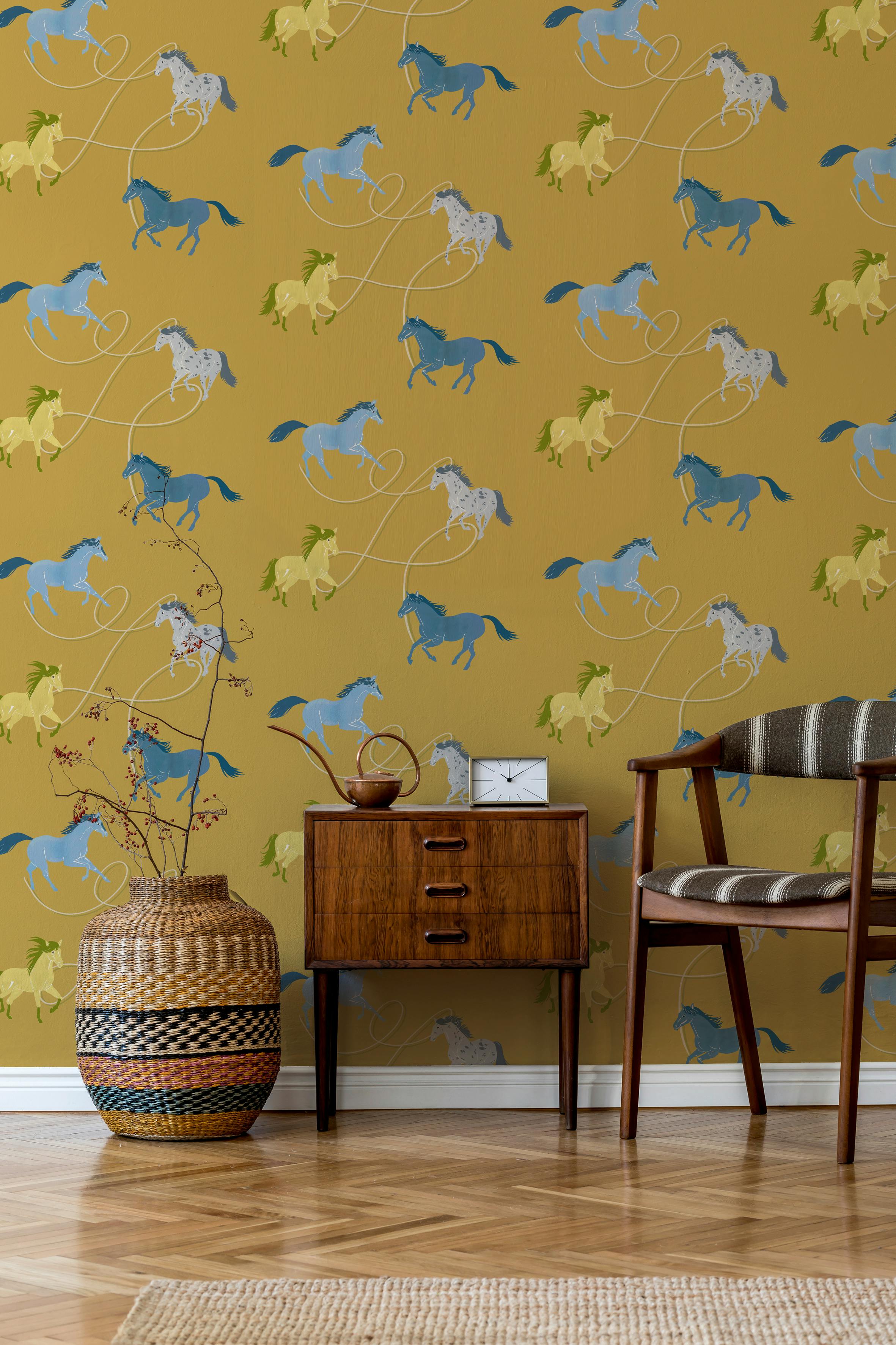 Papier peint Cavalcade coloris Argan