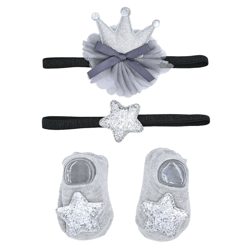 Grey Star and Bow Crown Gift Set