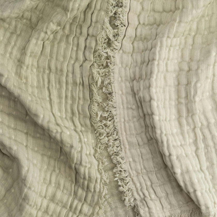 Multi-Layer Cotton Muslin Baby Blanket (Sage Green Ombre)