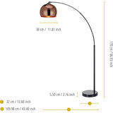 Arquer Arc 66.93" Metal Floor Lamp with Bell Shade