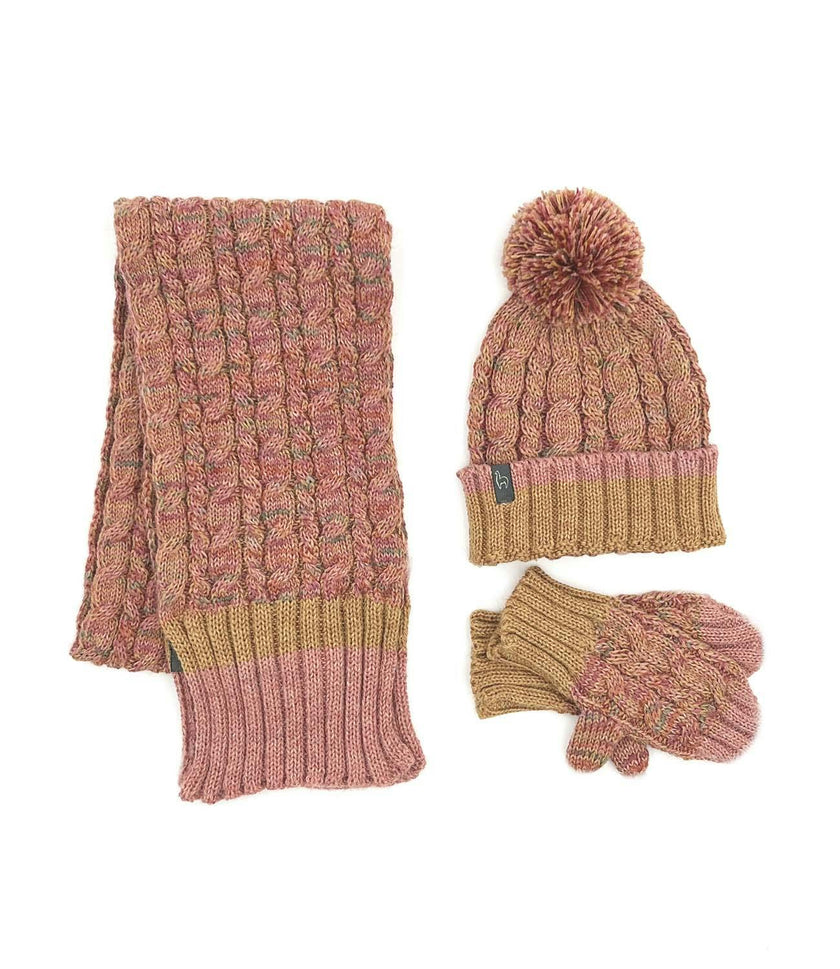 Kids Braided Rib Trim Scarf
