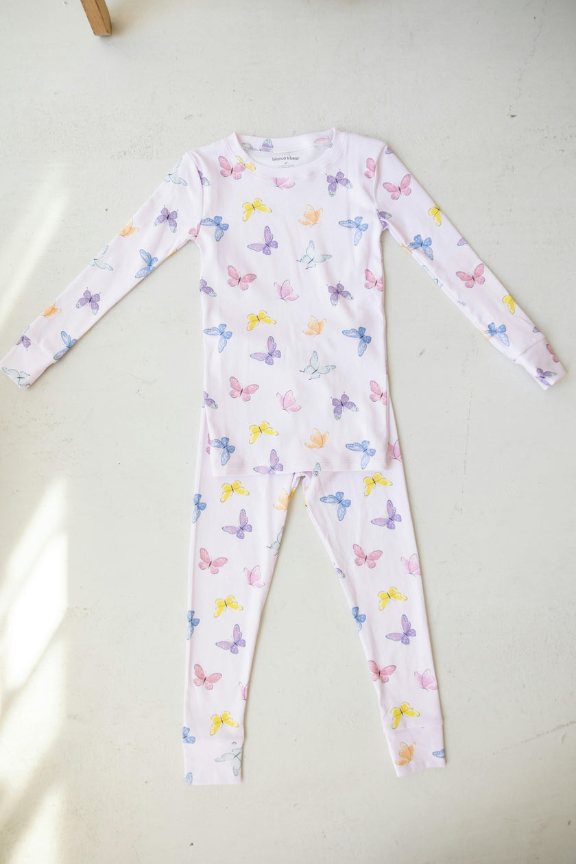 butterfly long sleeve pajama set