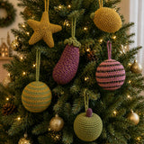 Crochet Christmas Tree Decorations Set