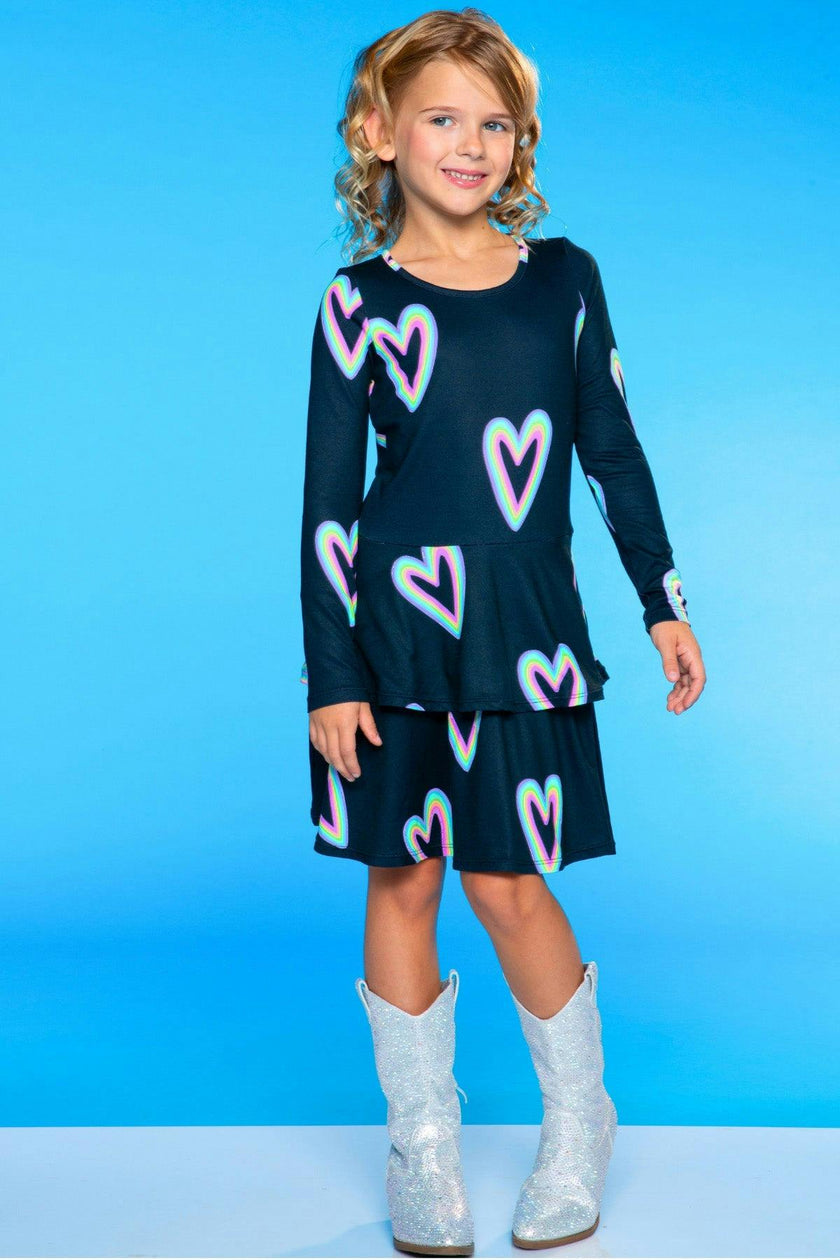 Simply Soft Long Sleeve Ruffle Skirt Dress