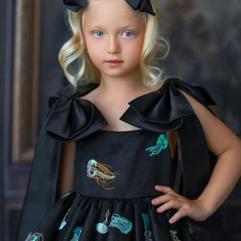 Ocean Magic Black Tulle Dress for Girls