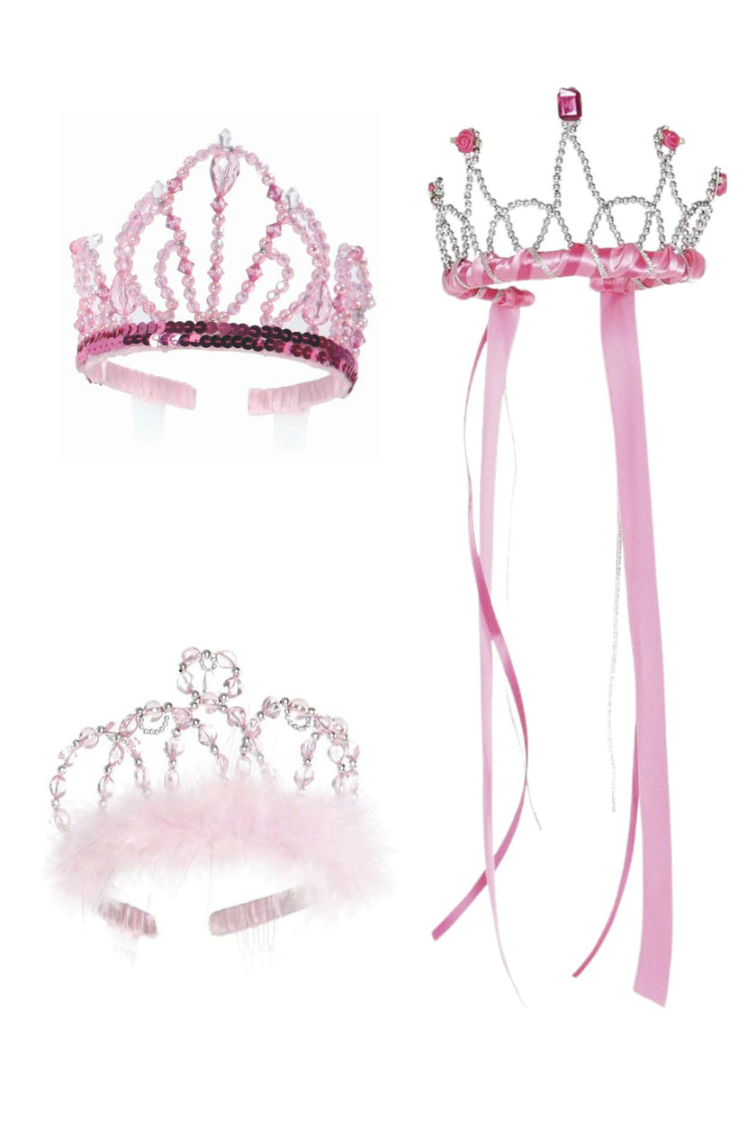 Deluxe Princess Tiara Dark Pink Bundle