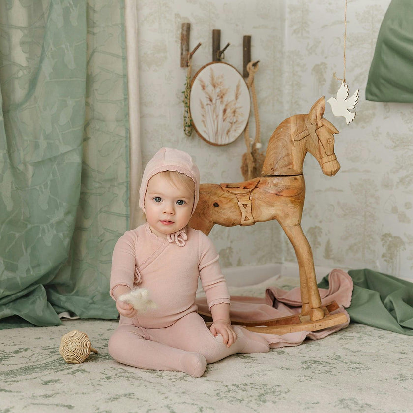 Knit Trim Wrap Layette Set