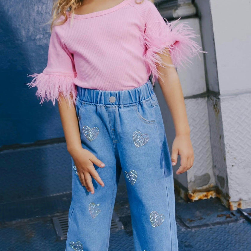 Crystal Heart Jeans