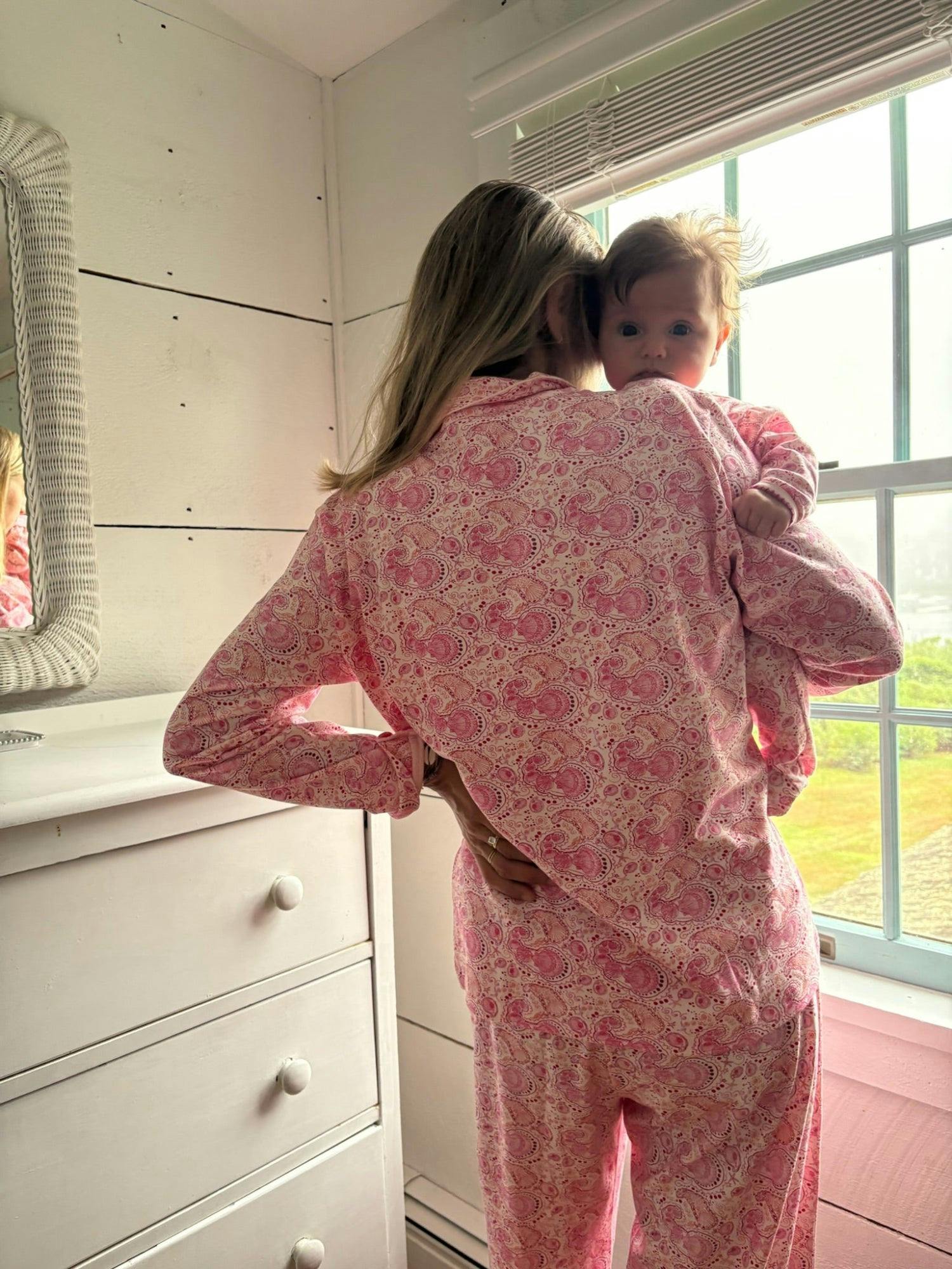 Shell Paisley Zip Baby Onesie