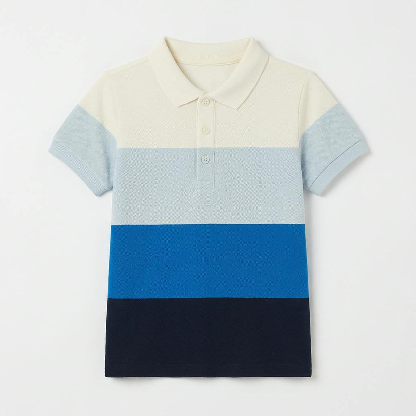 Boys Colorblock Stripe Polo