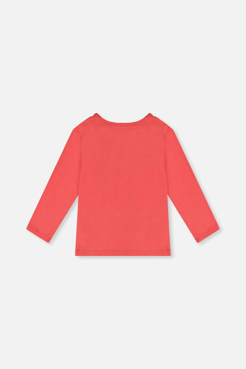Organic Cotton Long Sleeve T-Shirt Coral Pink