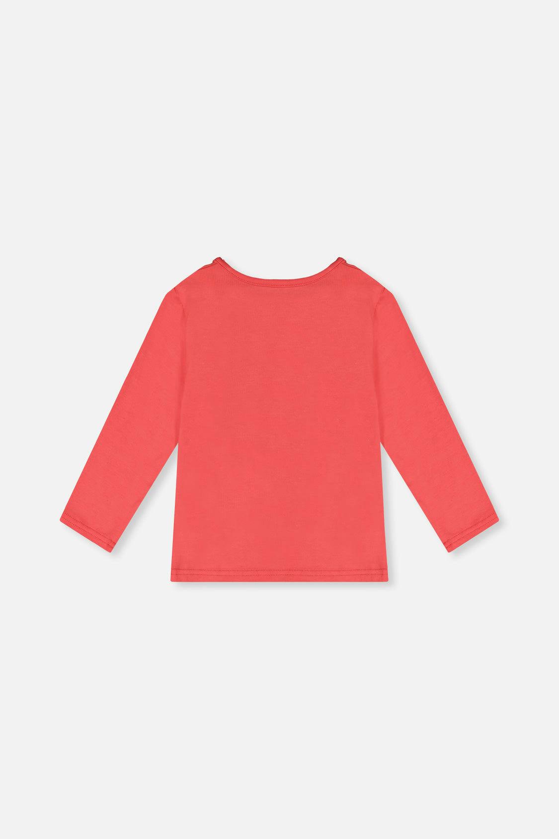 Organic Cotton Long Sleeve T-Shirt Coral Pink