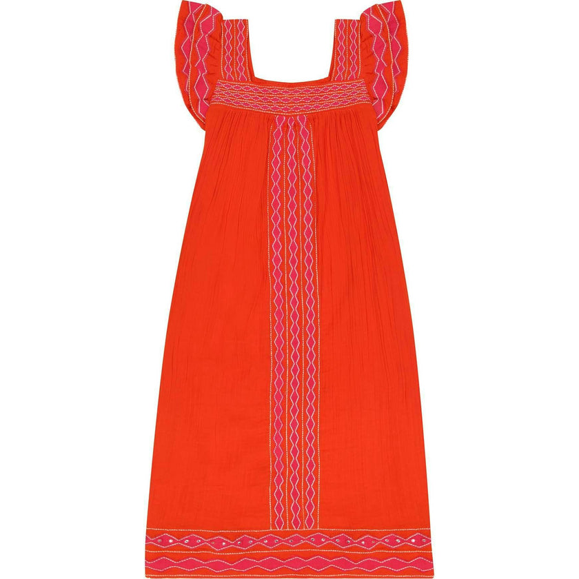 Women's Maxi Sandrine Embroidered Dress, Red
