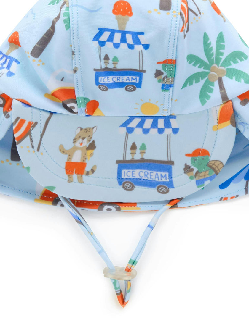 Printed L/S Sunsuit and Hat Cancun Print