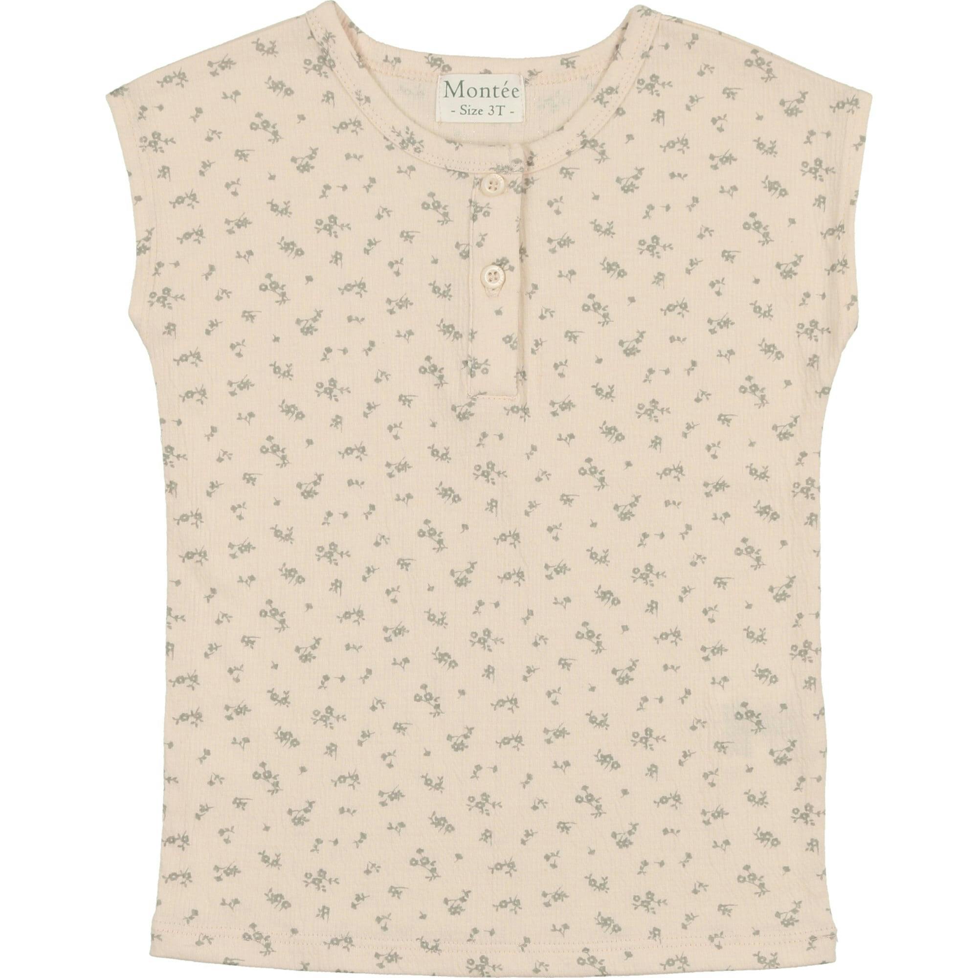 Girls Printed Gauze Short Sleeve Shirt