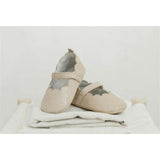 Mimi Girls Scalloped Mary Jane Crib Shoe (Infant)