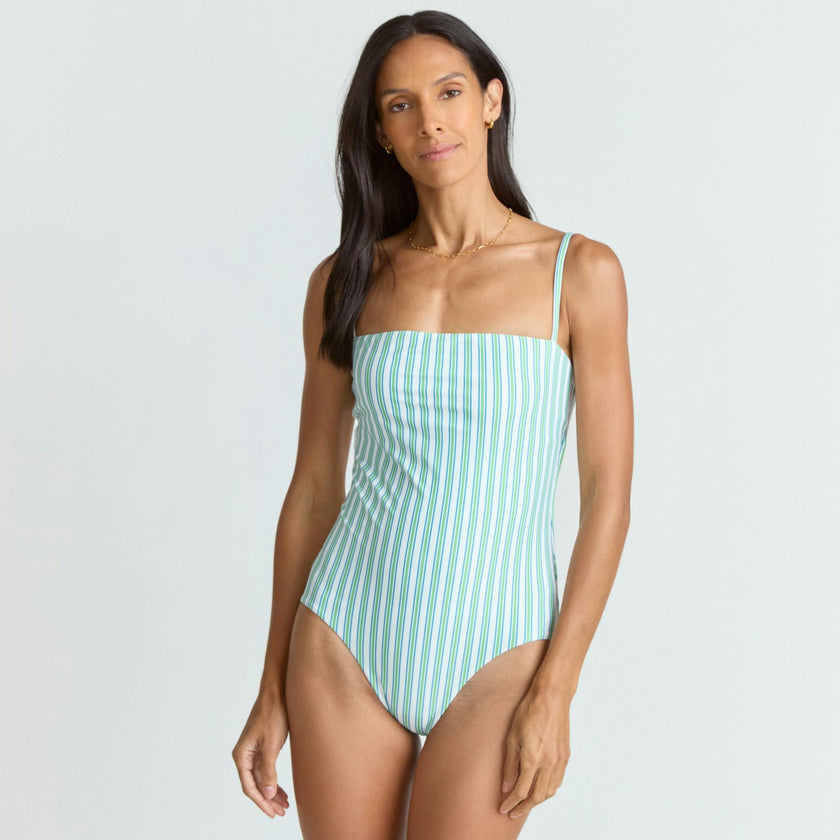 women's tamarin stripe low back one piece