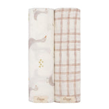 Charlie Cotton Muslin Swaddle Blanket Set (Goose, Set of 2)