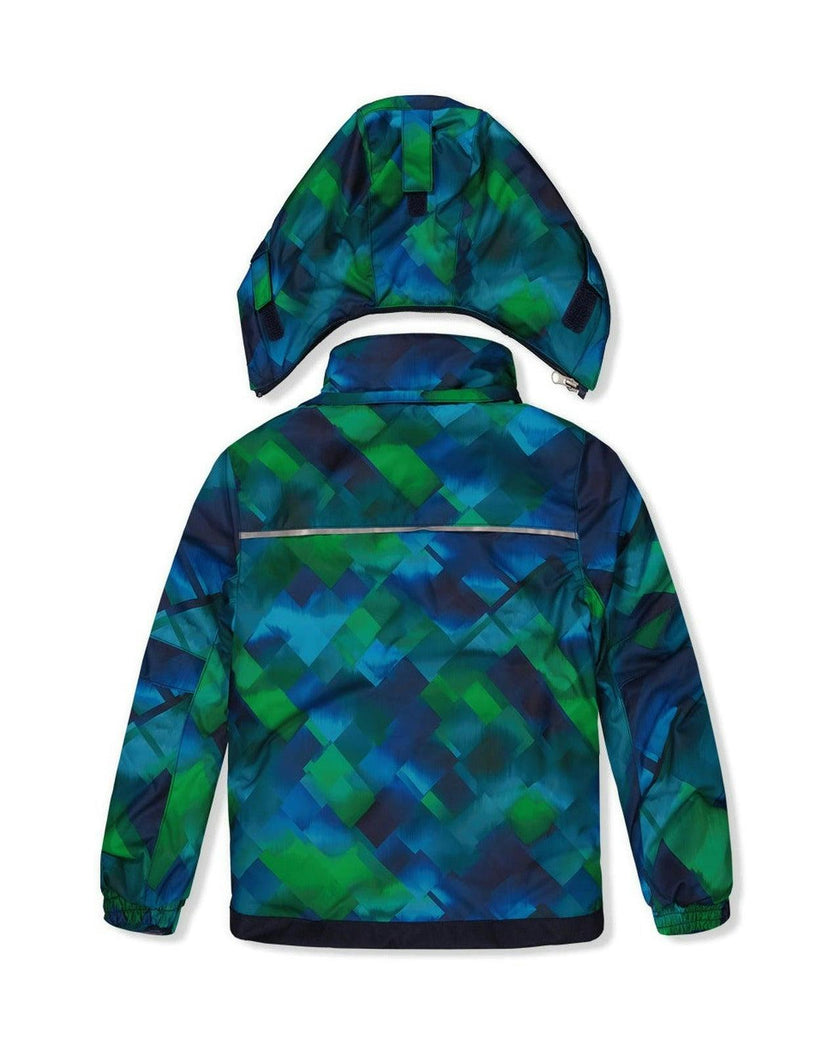 Two Piece Play Snowsuit Blue and Green Checkered Print with Navy Pants
