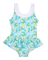 Lemon Print Skirted Swimsuit