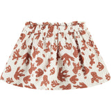 Tiered Gauze All-Over Sea Plant Graphic Print Cinched Waist Skirt