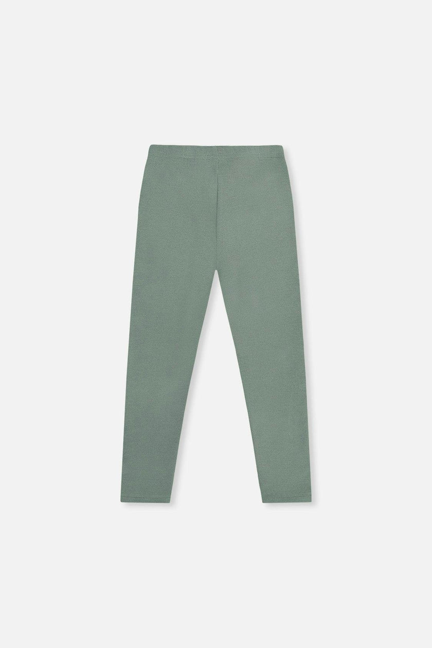 Rib Leggings Green Printed Green