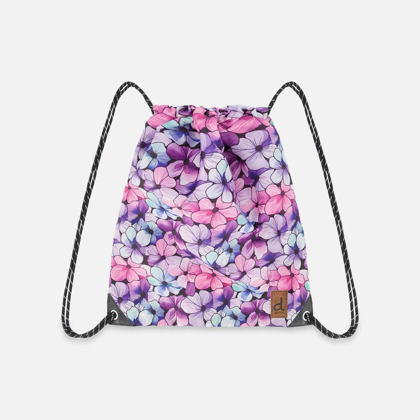 Little Girl Floral Durable Lightweight Drawstring Bag
