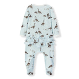 Goose Luxe Stretch Ruffle Footed Romper