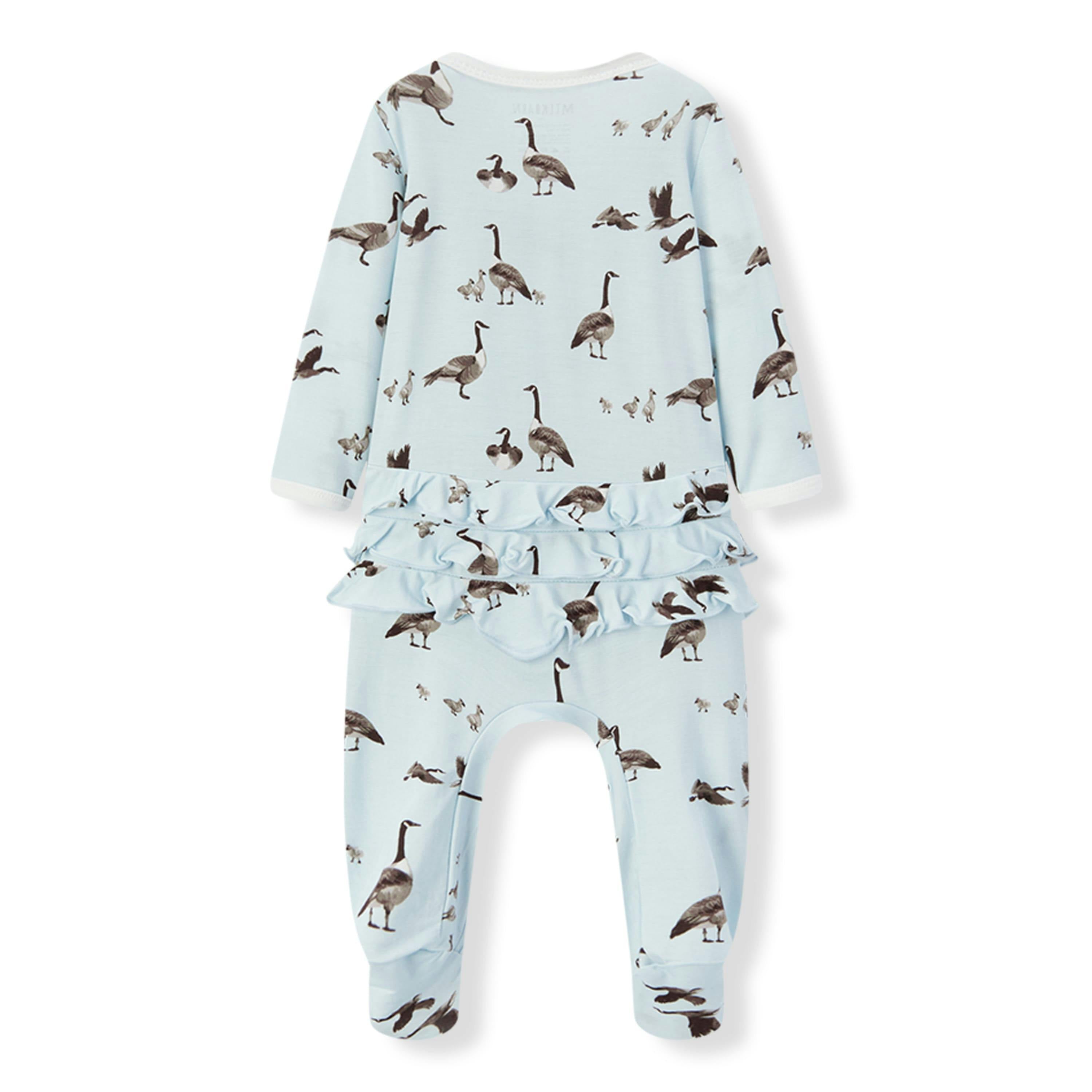 Goose Luxe Stretch Ruffle Footed Romper