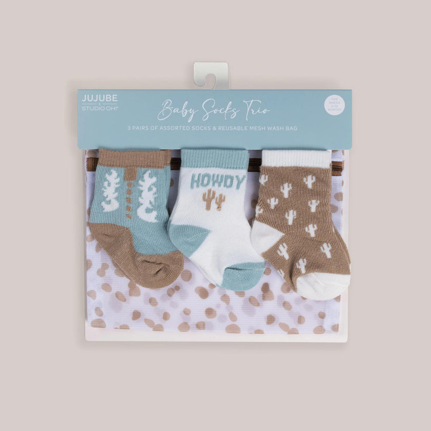 Baby Socks Trios With Zipper Wash Bag