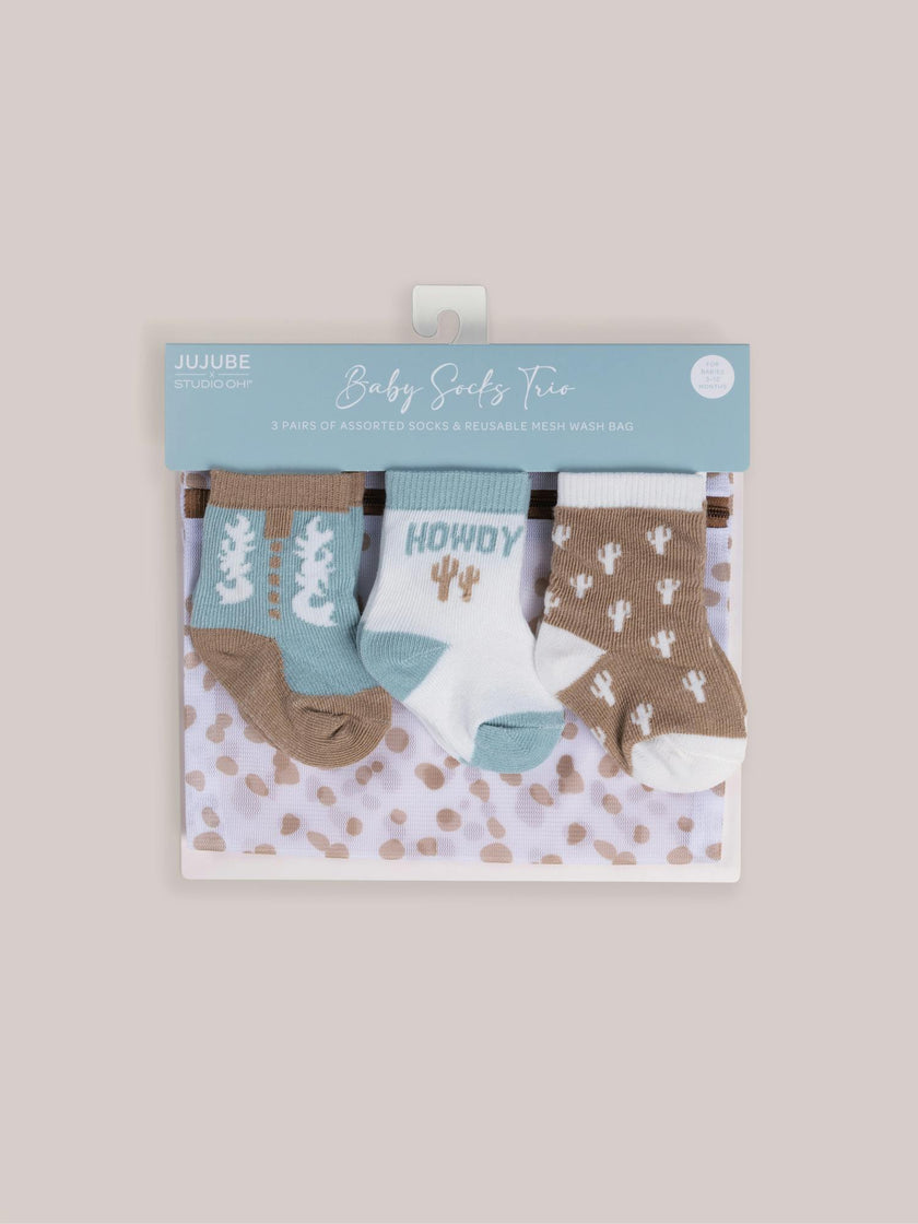 Baby Socks Trios With Zipper Wash Bag