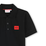 Boys Mini Me Black Logo Polo Shirt