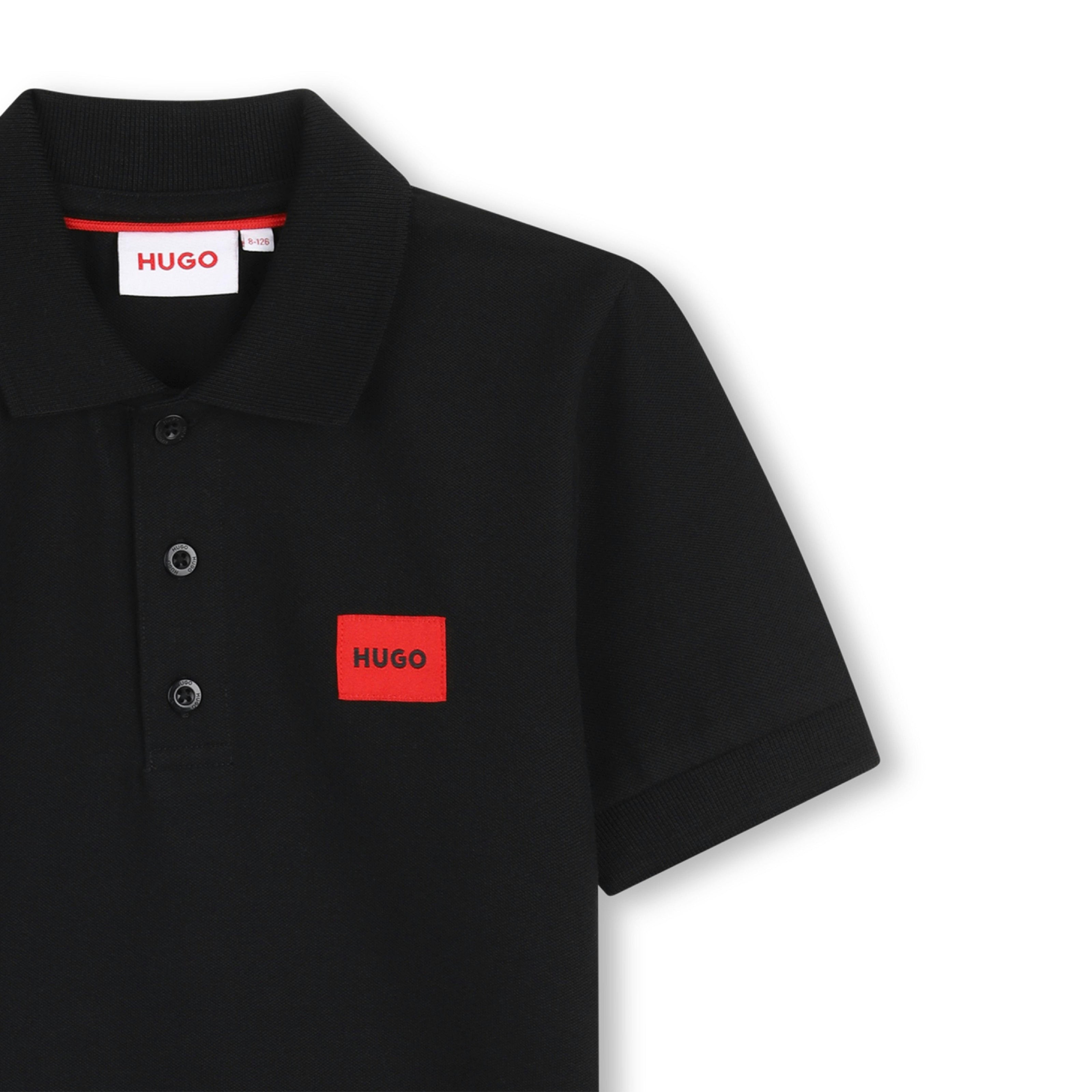 Boys Mini Me Black Logo Polo Shirt