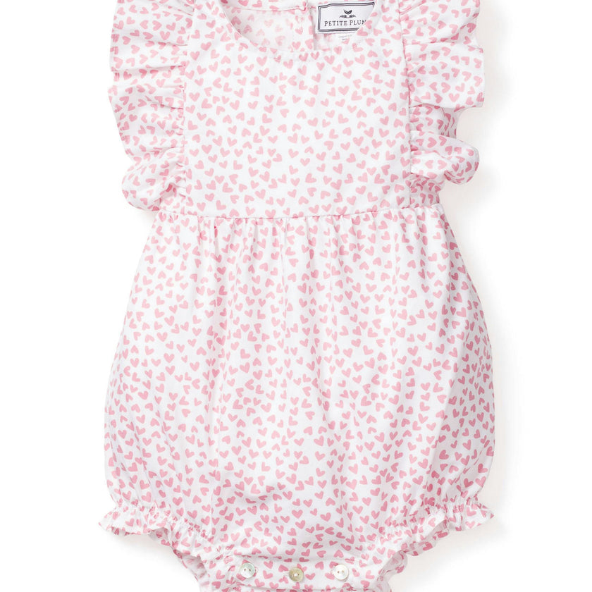 Baby's Twill Ruffled Romper in Sweethearts