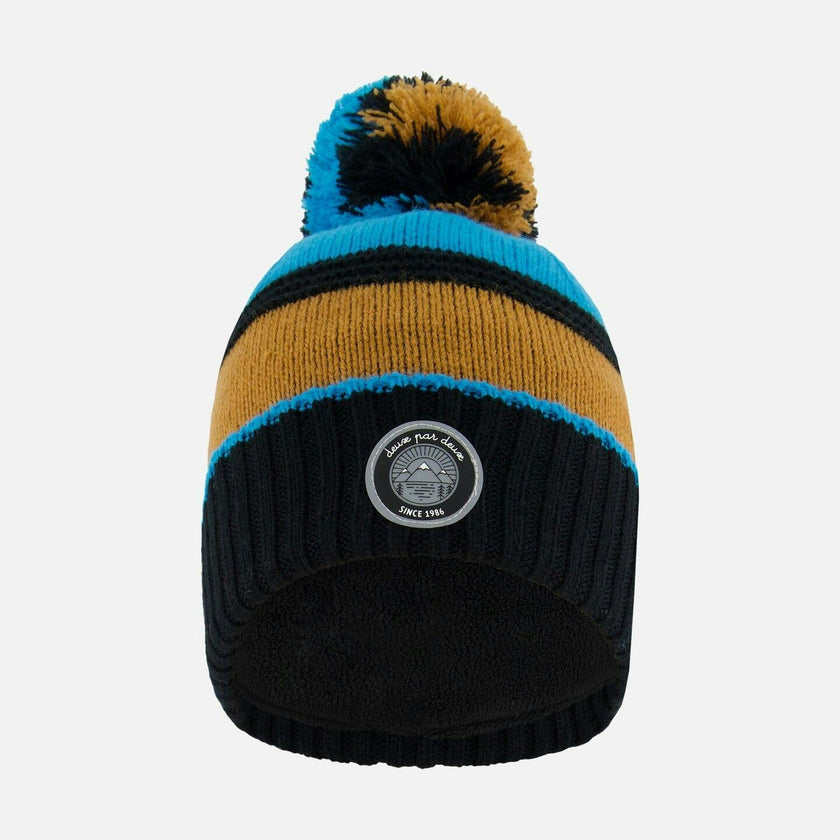 Ribbed Knit Pompom Beanie Hat