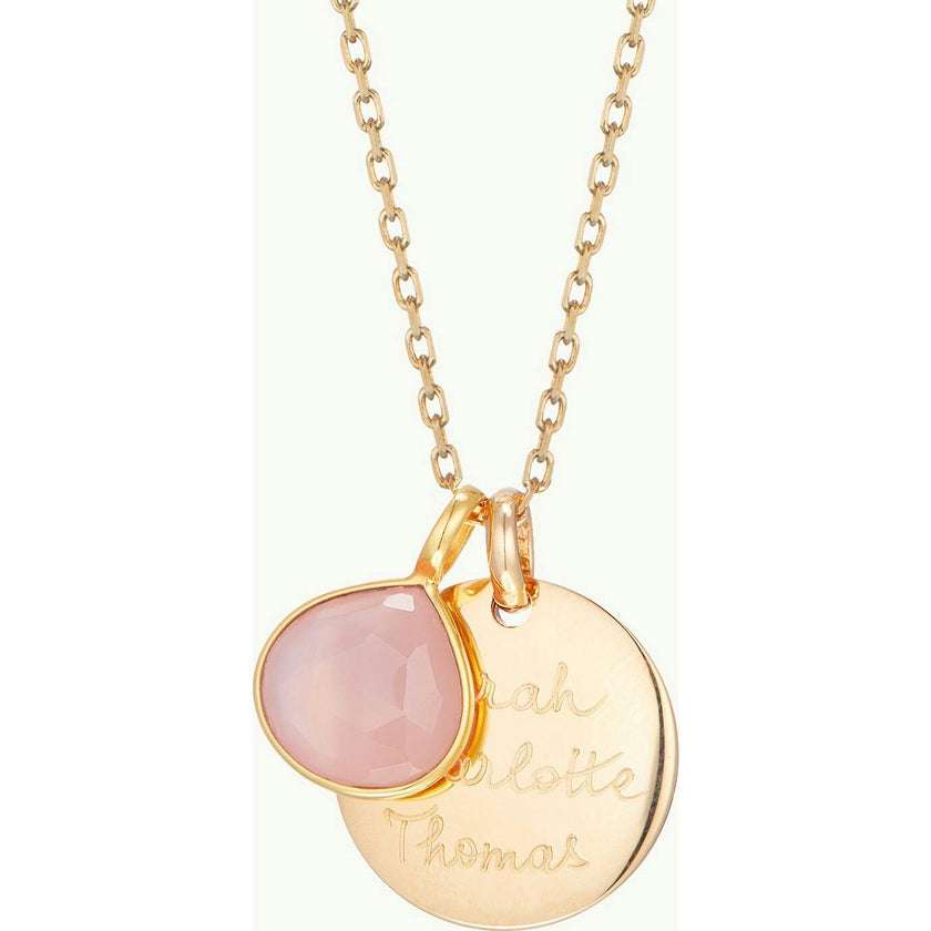 Personalized Gemstone Necklace, Rose Gold Plated