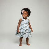 Resorts and Islands Palm Trees Tiered Cotton Summer Dress