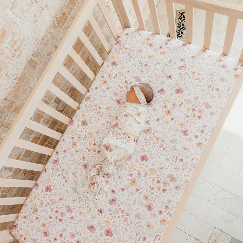 Premium Knit Fitted Crib Sheet - Diana