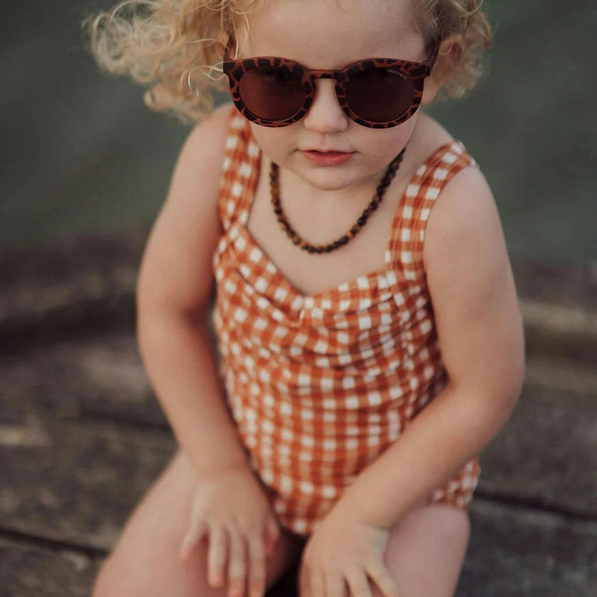 Vintage Girls 1 Piece Swimsuit | UPF + Recycled - Sienna Gingham