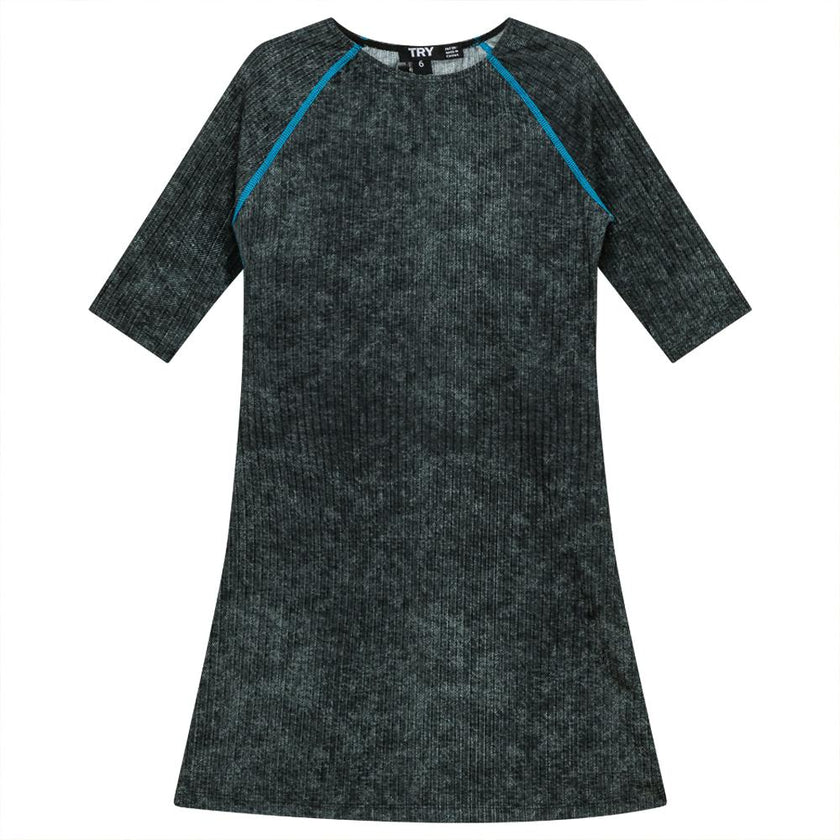 Distressed Rib Swim Dress