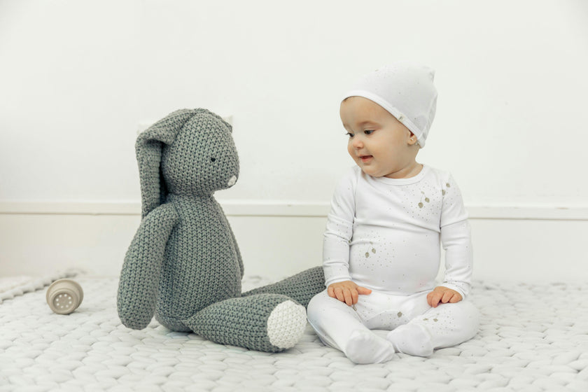 Strawberry Snap Front Dot Print Romper and Hat Two Piece Set