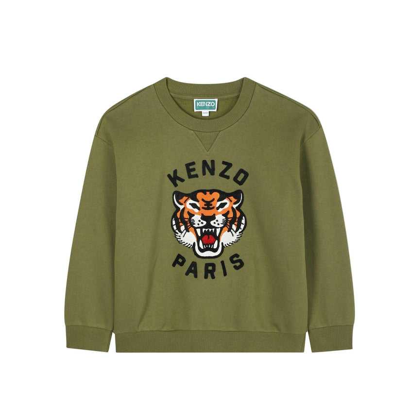 Olive Green Tiger Logo Sweatshirt