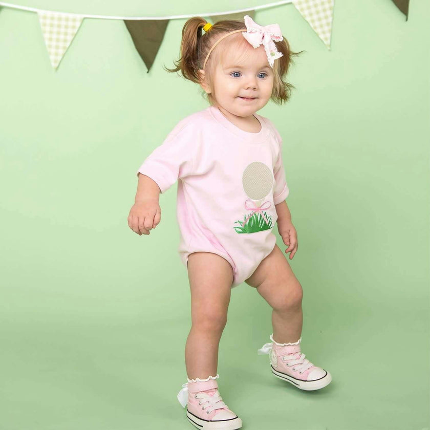 Golf Tee Embroidered Lace Bow Baby Headband