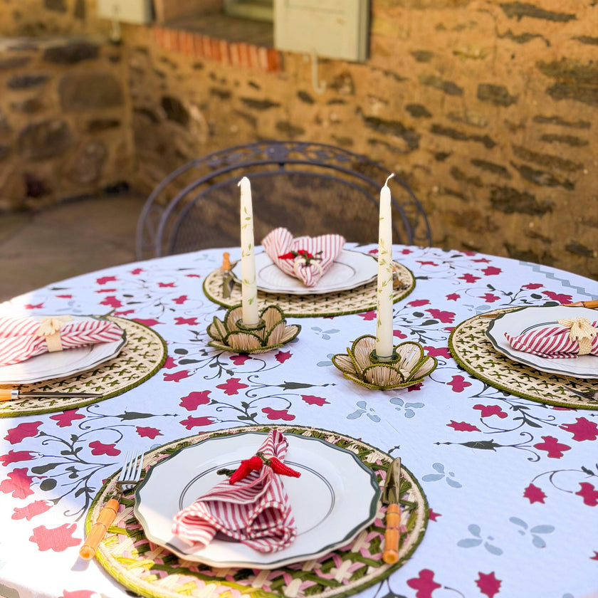 Set of 4 Handwoven Lido Rosa Chargers
